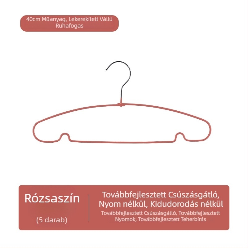 Rozsdamentes acél ruhakasztó, varrat nélküli, csúszásmentes, otthoni használatra