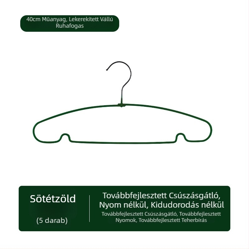 Rozsdamentes acél ruhakasztó, varrat nélküli, csúszásmentes, otthoni használatra