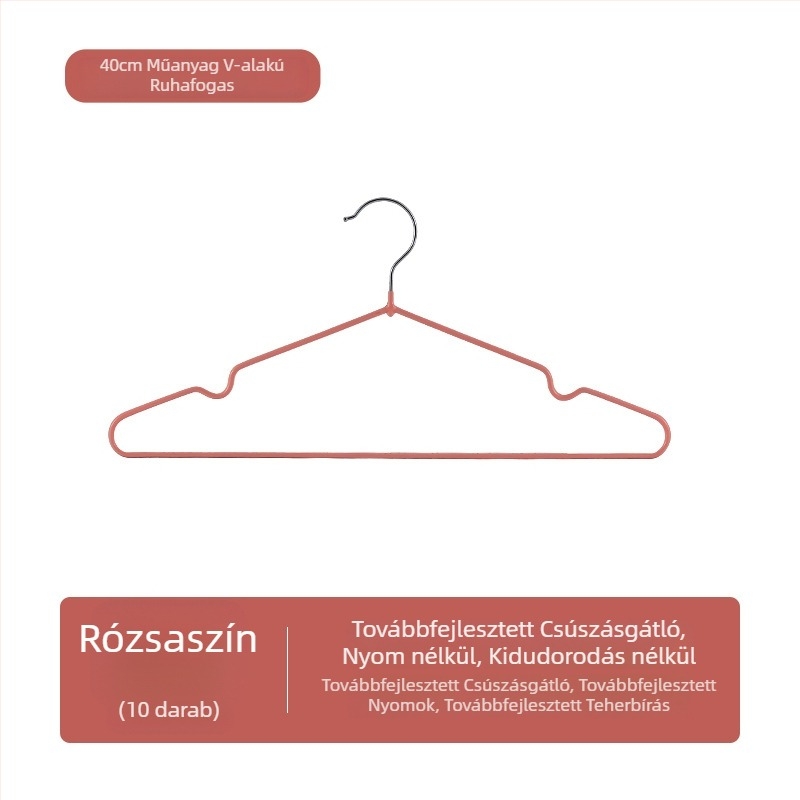 Rozsdamentes acél ruhakasztó, varrat nélküli, csúszásmentes, otthoni használatra
