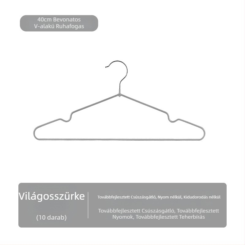 Rozsdamentes acél ruhakasztó, varrat nélküli, csúszásmentes, otthoni használatra