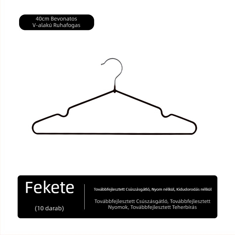 Rozsdamentes acél ruhakasztó, varrat nélküli, csúszásmentes, otthoni használatra