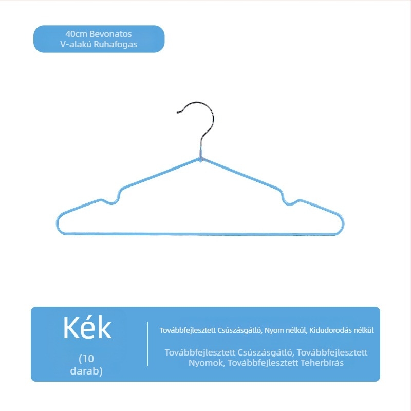 Rozsdamentes acél ruhakasztó, varrat nélküli, csúszásmentes, otthoni használatra