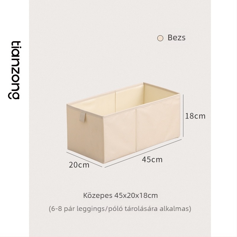 Keskeny, hosszú ruhatároló doboz fiókkal