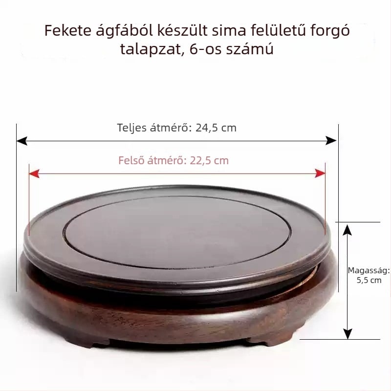 Forgó eboniból készült faragott dísz alap, tartó kő virágtartó és váza számára