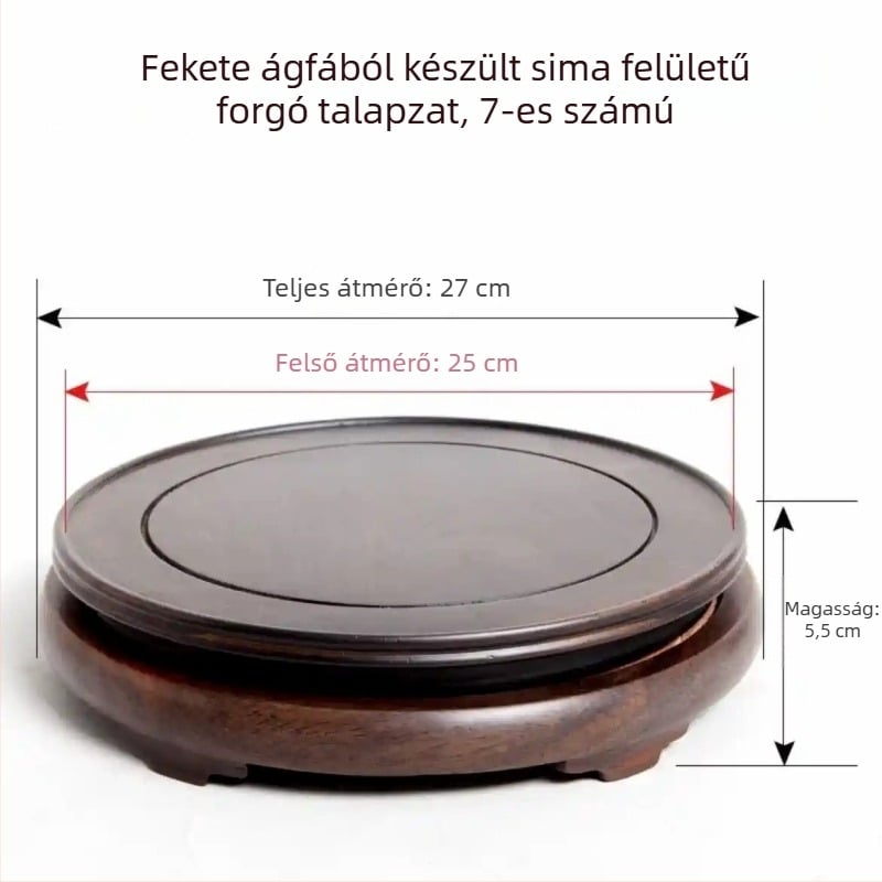 Forgó eboniból készült faragott dísz alap, tartó kő virágtartó és váza számára