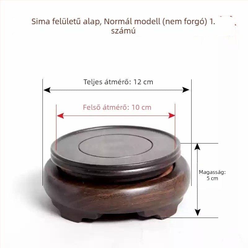 Forgó eboniból készült faragott dísz alap, tartó kő virágtartó és váza számára