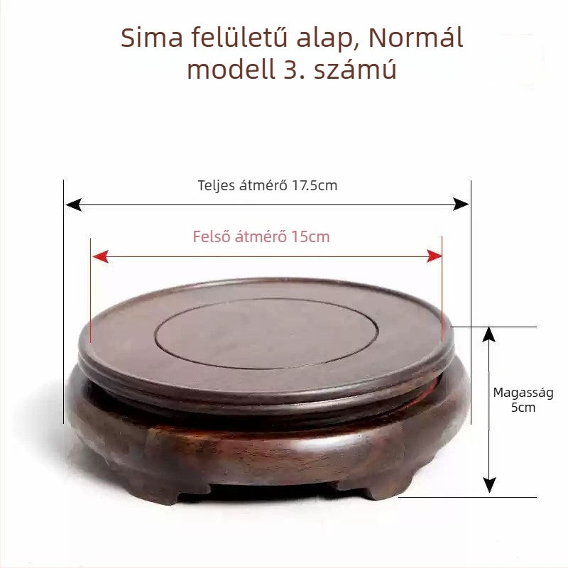 Forgó eboniból készült faragott dísz alap, tartó kő virágtartó és váza számára