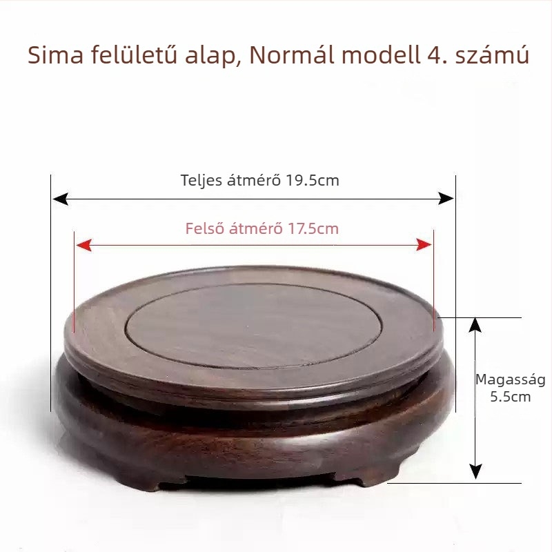 Forgó eboniból készült faragott dísz alap, tartó kő virágtartó és váza számára