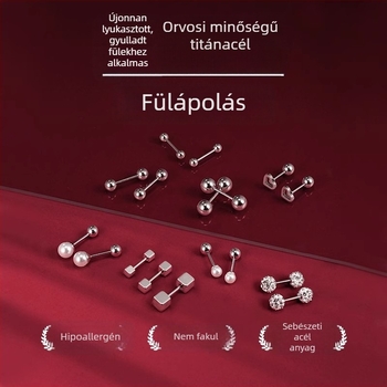 Női orvosi minőségű titán acél fülbevalók, anti-drop dizájn, titánium ötvözet fülcsapok, kényelmes alváshoz