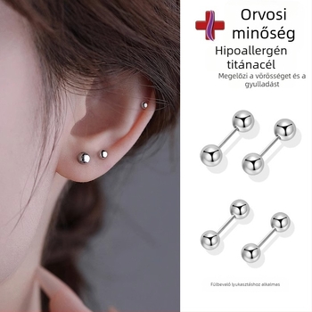 Női orvosi minőségű titán acél fülbevalók, anti-drop dizájn, titánium ötvözet fülcsapok, kényelmes alváshoz