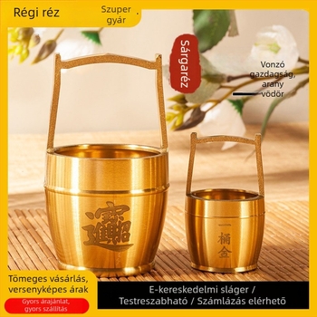 Sárgaréz vödör Yuanbao – kínai stílusú dekoratív tárgy, kézben tartható