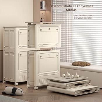 Kétajtós ruhatároló doboz, nagy kapacitású, felnyitható fedéllel és görgőkkel, ruhákhoz és takarókhoz