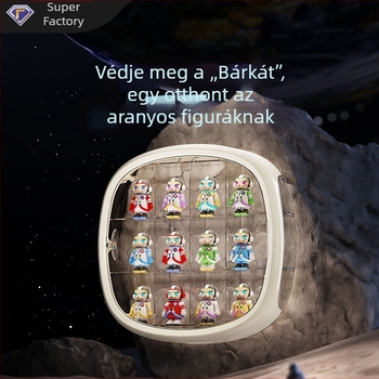Porvédett akril kiállítóállvány blind-boxokhoz, falra szerelhető, átlátszó vitrín a figuráknak