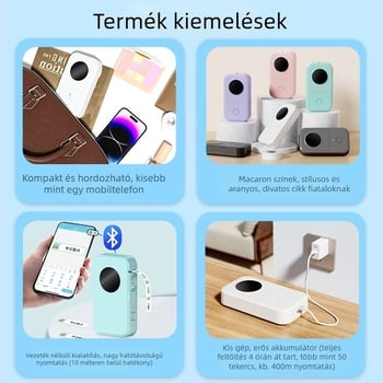 Phomemo D30 termikus címkenyomtató – kézben tartható, hordozható, Bluetooth, mini címkenyomtató