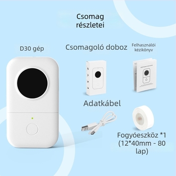 Phomemo D30 termikus címkenyomtató – kézben tartható, hordozható, Bluetooth, mini címkenyomtató