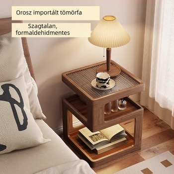 Masszív fából készült éjjeliszekrény – modern, minimalist design, tároló a hálószobába