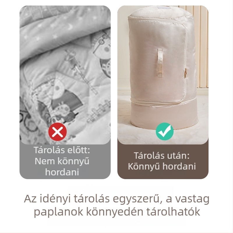 Szatén ágyneműtároló, henger alakú szervező ruhák és takarók számára