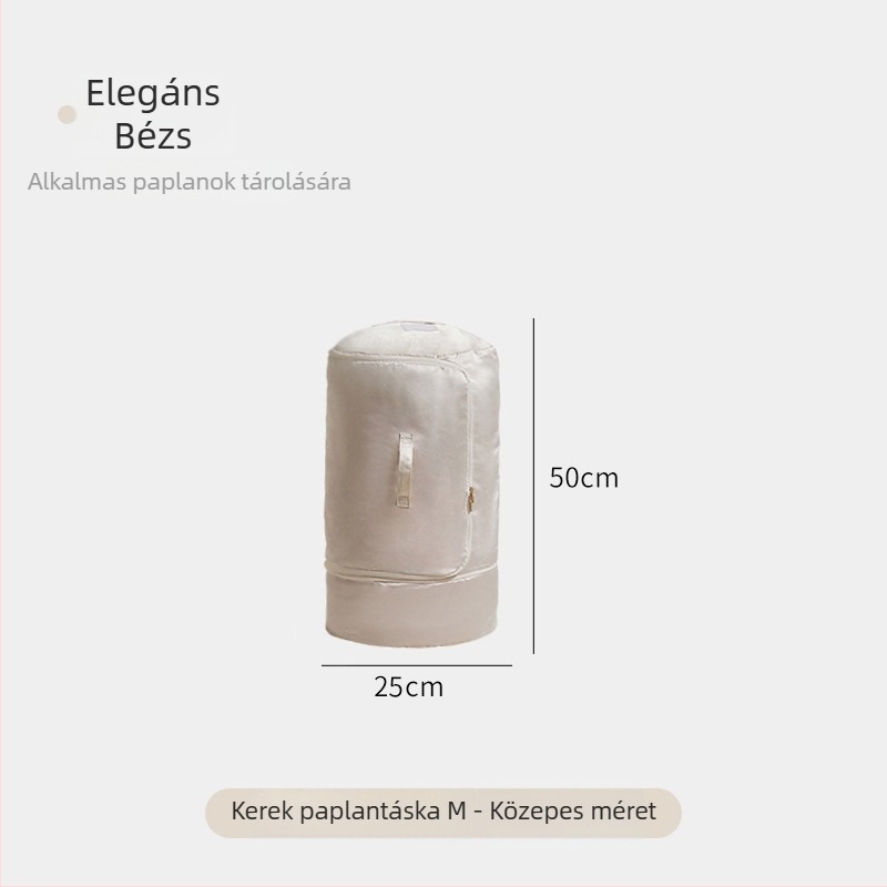 Szatén ágyneműtároló, henger alakú szervező ruhák és takarók számára