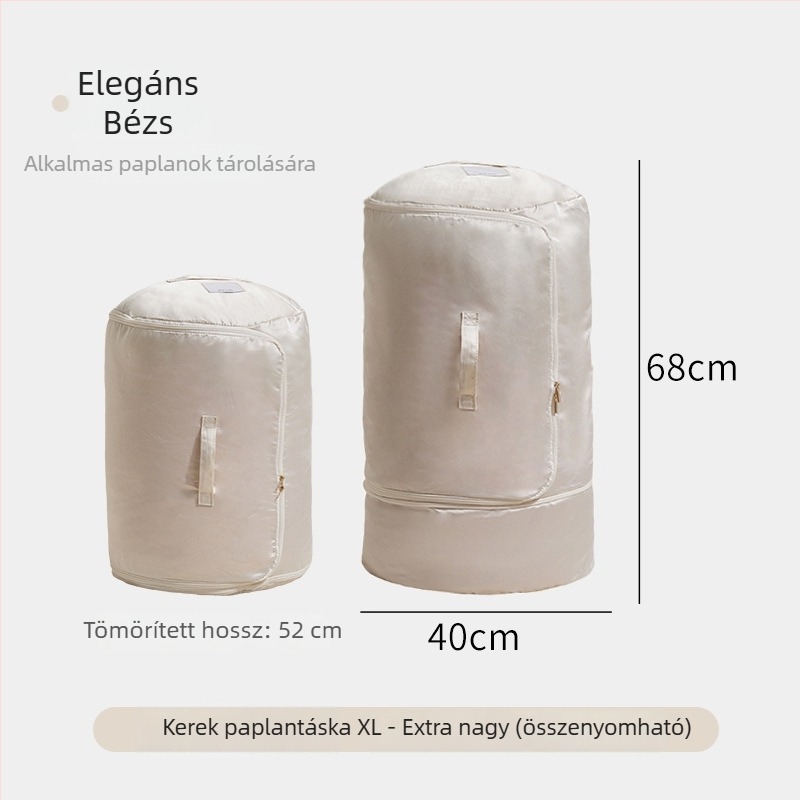 Szatén ágyneműtároló, henger alakú szervező ruhák és takarók számára