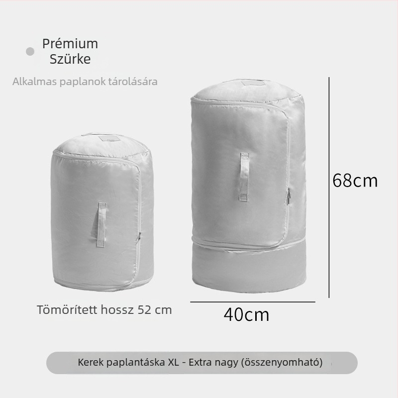 Szatén ágyneműtároló, henger alakú szervező ruhák és takarók számára