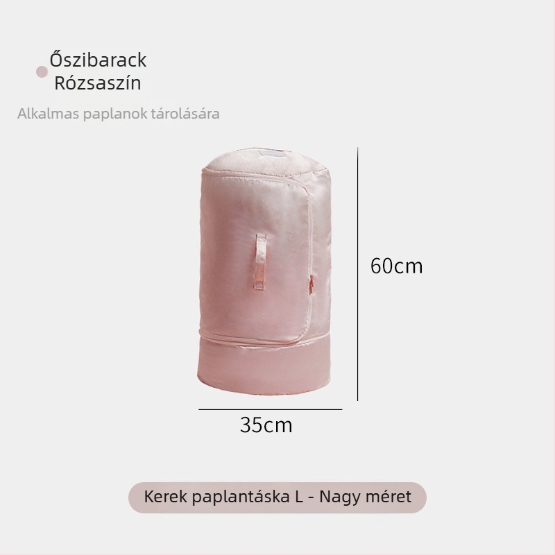 Szatén ágyneműtároló, henger alakú szervező ruhák és takarók számára
