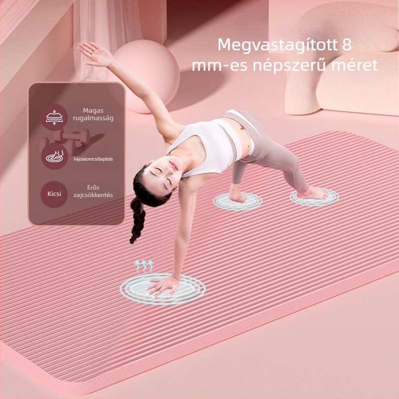 Langbisu jóga matrac, csúszásmentes, ütéscsillapító, extra széles, otthoni edzőterembe és táncgyakorlatokhoz