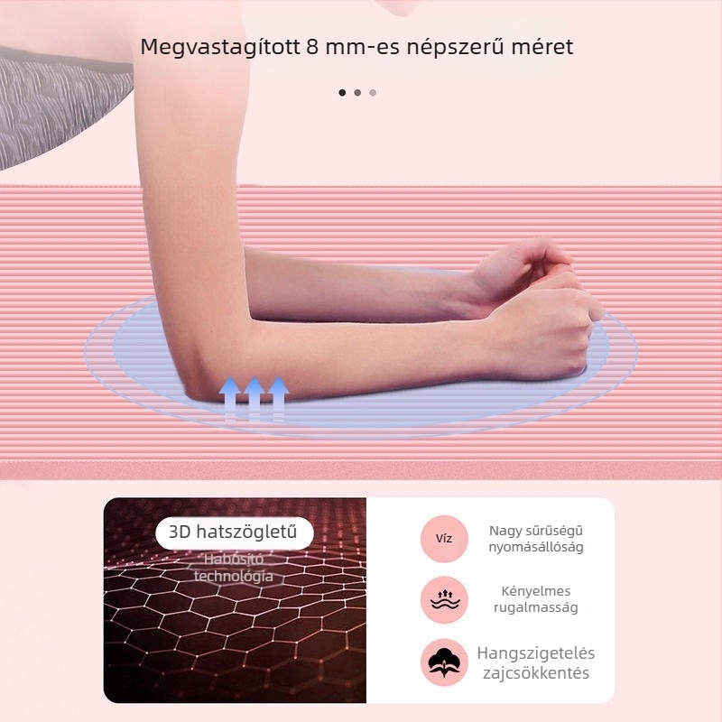 Langbisu jóga matrac, csúszásmentes, ütéscsillapító, extra széles, otthoni edzőterembe és táncgyakorlatokhoz