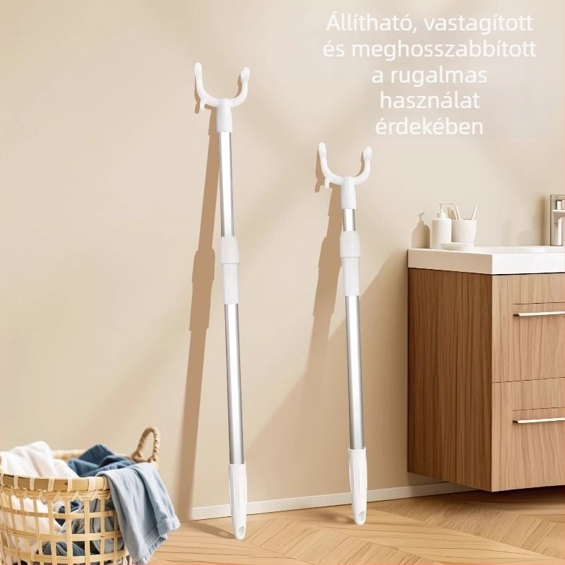 Kibővíthető ruhaszárító rúd rozsdamentes acélból kollégiumi használatra