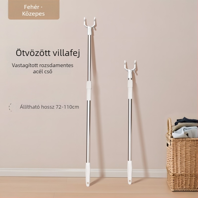 Kibővíthető ruhaszárító rúd rozsdamentes acélból kollégiumi használatra