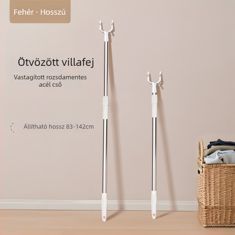 Kibővíthető ruhaszárító rúd rozsdamentes acélból kollégiumi használatra