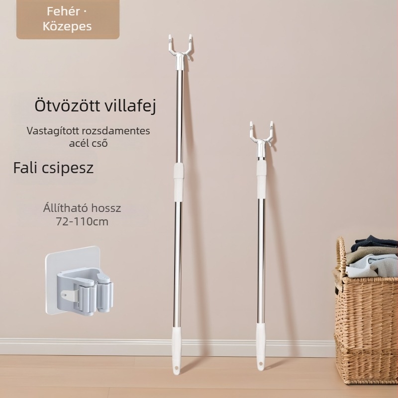 Kibővíthető ruhaszárító rúd rozsdamentes acélból kollégiumi használatra