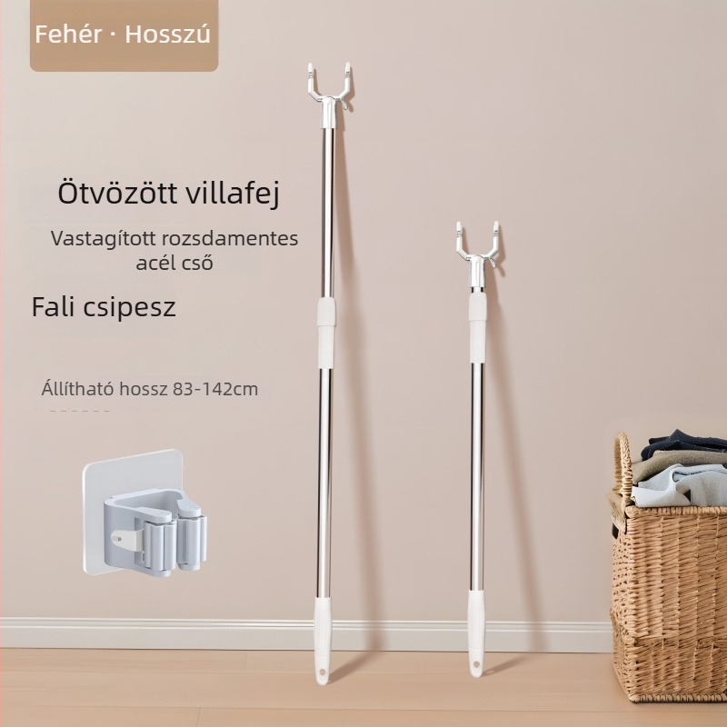 Kibővíthető ruhaszárító rúd rozsdamentes acélból kollégiumi használatra