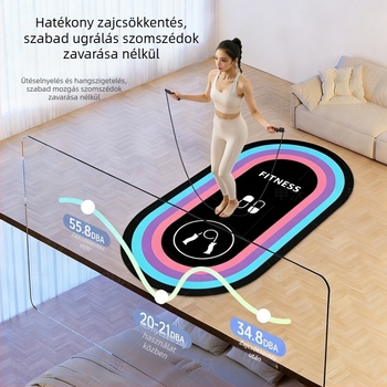 Vastagított ugrókötél ütéscsillapító matrac, jóga matrac, ovális alátét beltéri használatra, csendes, csúszásmentes, 80×120 cm, 1,5 cm vastag