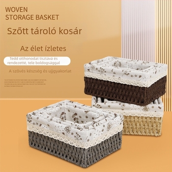 Rattan szövött asztali tárolókosár apró dolgok és nassolnivalók számára