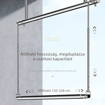 Összecsukható ruhaszárító, egyoszlopos teleszkópos, rozsdamentes acélból