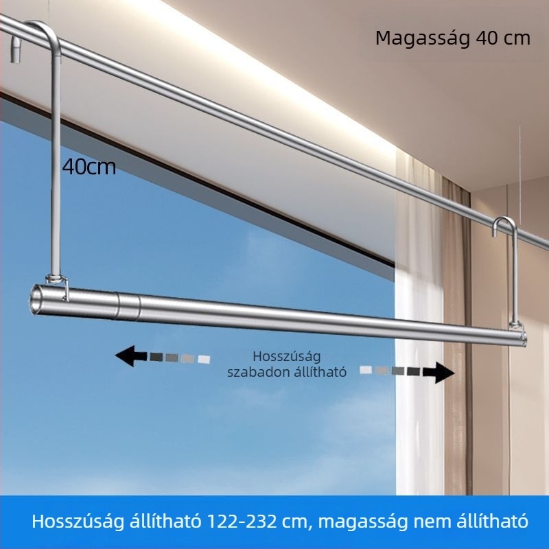 Összecsukható ruhaszárító, egyoszlopos teleszkópos, rozsdamentes acélból