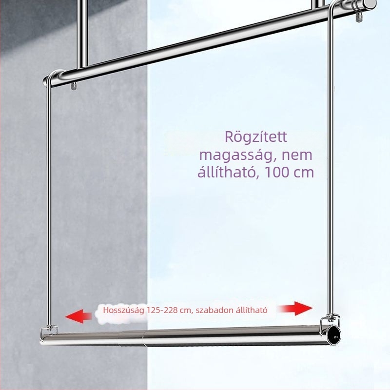 Összecsukható ruhaszárító, egyoszlopos teleszkópos, rozsdamentes acélból