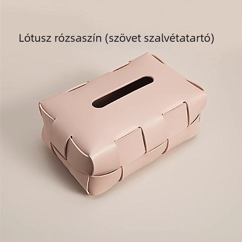 Bőr szalvétatartó kettős rétegű szövött dizájnnal, asztali használatra a nappaliban és az előszobában