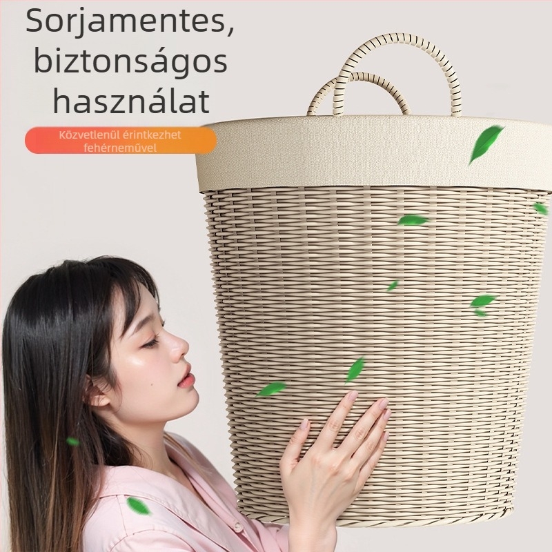 Nagy kapacitású ruhaszennyes kosár fürdőszobába, ruhák és játékok tárolására