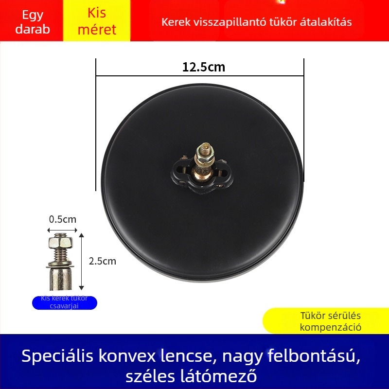 Elektromos tricikli és lakókocsi hátratekintő tükrök készlet — Nagy kör alakú tükör, Kis kör alakú tükör, Konvex tükör, Négykerekes reflektor
