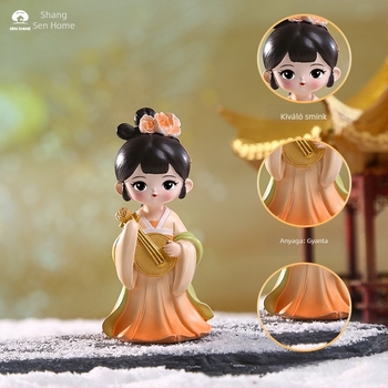 Mini műgyanta figurák: tíz szépség, Tang-dinasztia kínai stílusú karikatúra dekorációk