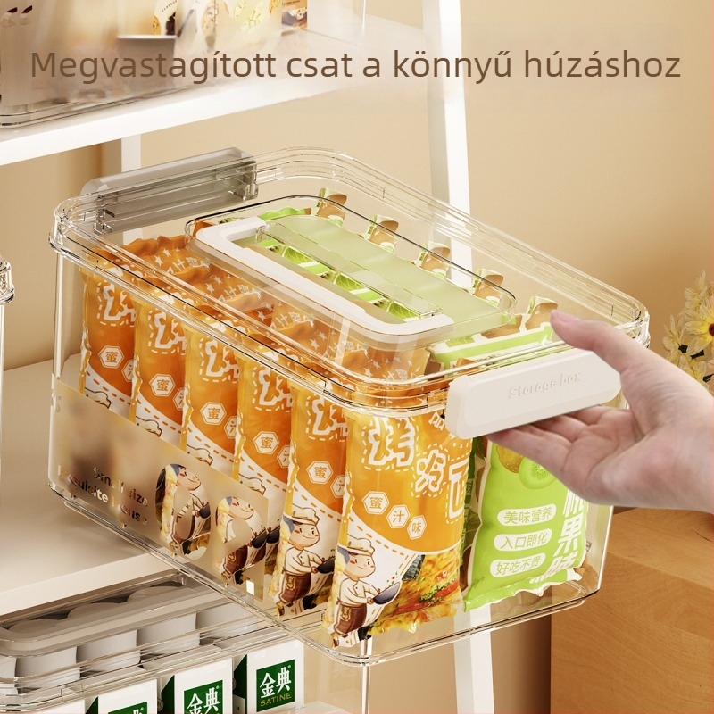 Átlátszó asztali tároló doboz fedéllel, nagy kapacitású műanyag tartó játékokhoz, nassolnivalókhoz és egyéb holmikhoz