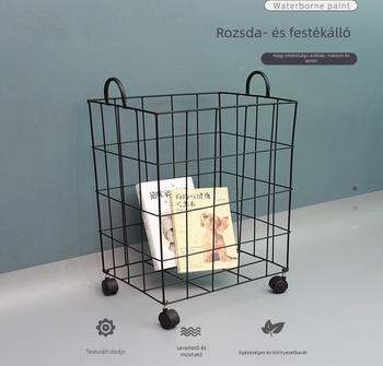 Vasból készült minimalist mosókosár piszkos ruhákhoz