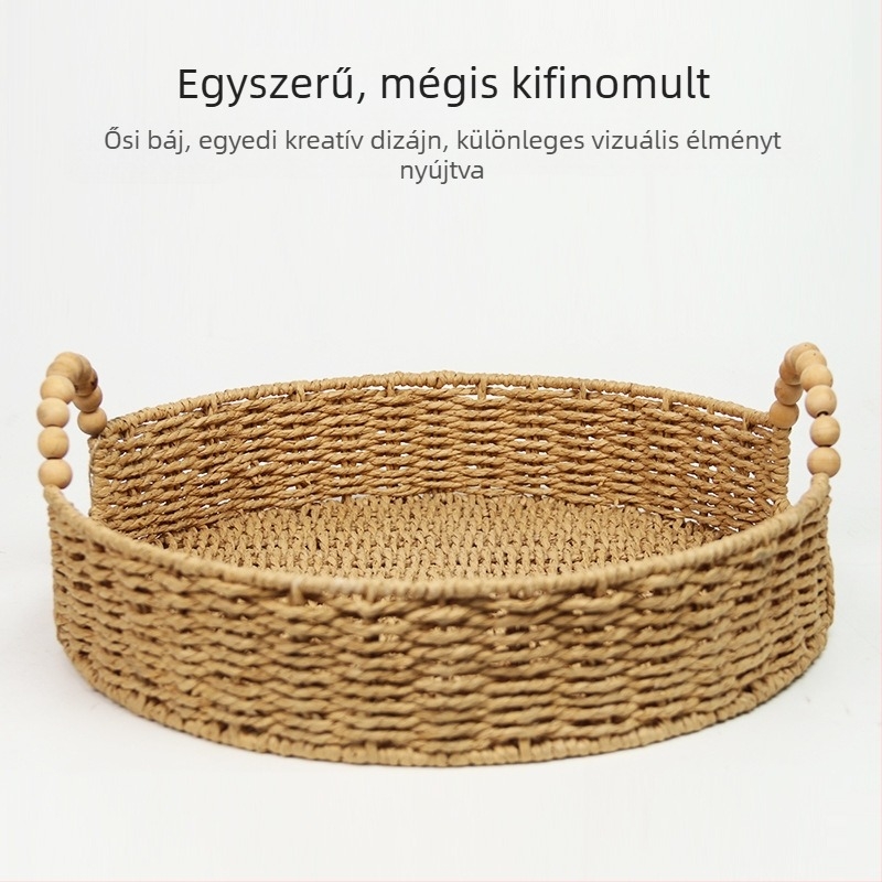 Papír szövésű kézműves tál gyümölcsök, zöldségek és nassolnivalók számára