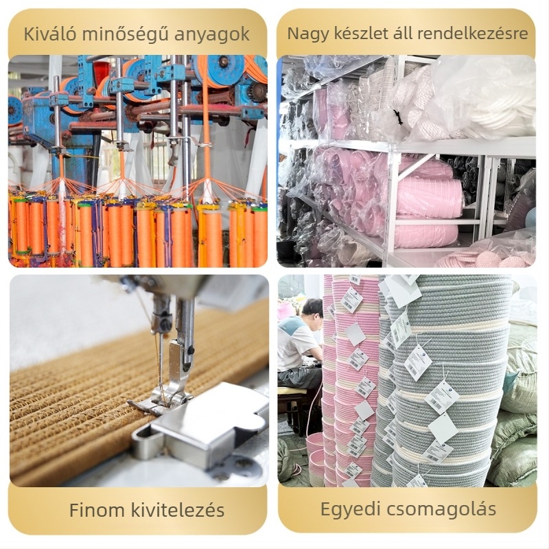 Kézzel fonott tárolókosár pamutkötélből nyuszi és medve motívummal – asztali és előszobai szervező