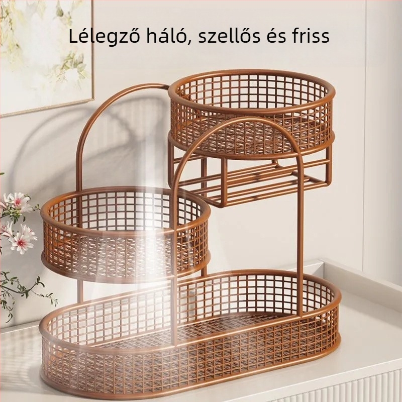 Nappali asztali gyümölcskosár és tárolópolc – minimalist vasból készült gyümölcs- és zöldségtál