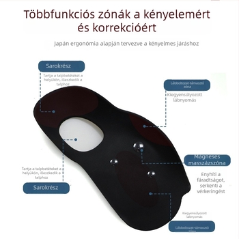 Lapos talpú mágneses masszázs talpbetét boltozat-támogatással, ortopéd félbetét X-típusú lábakhoz