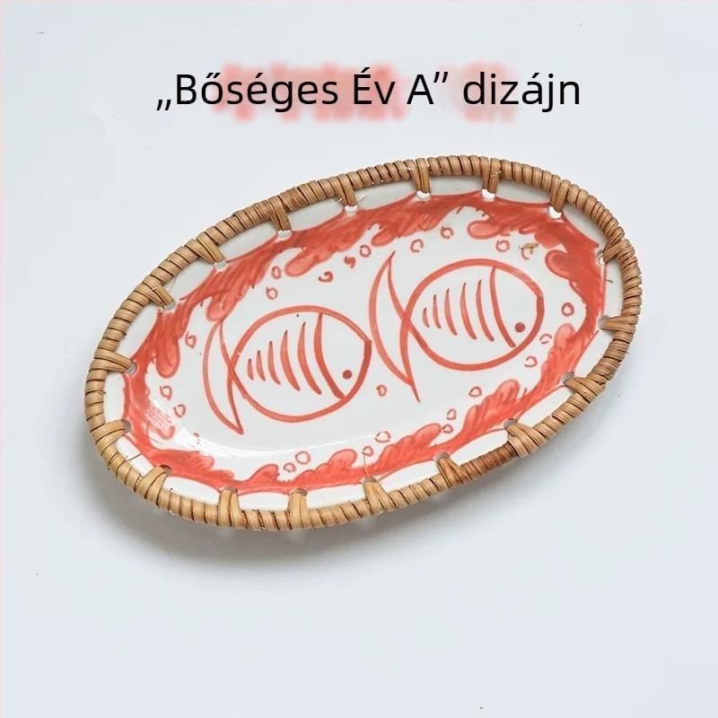 Vietnámi rotángból készült nasi kosár, szőtt gyümölcstál, japán stílusú kerámiás tároló kosár az asztalhoz