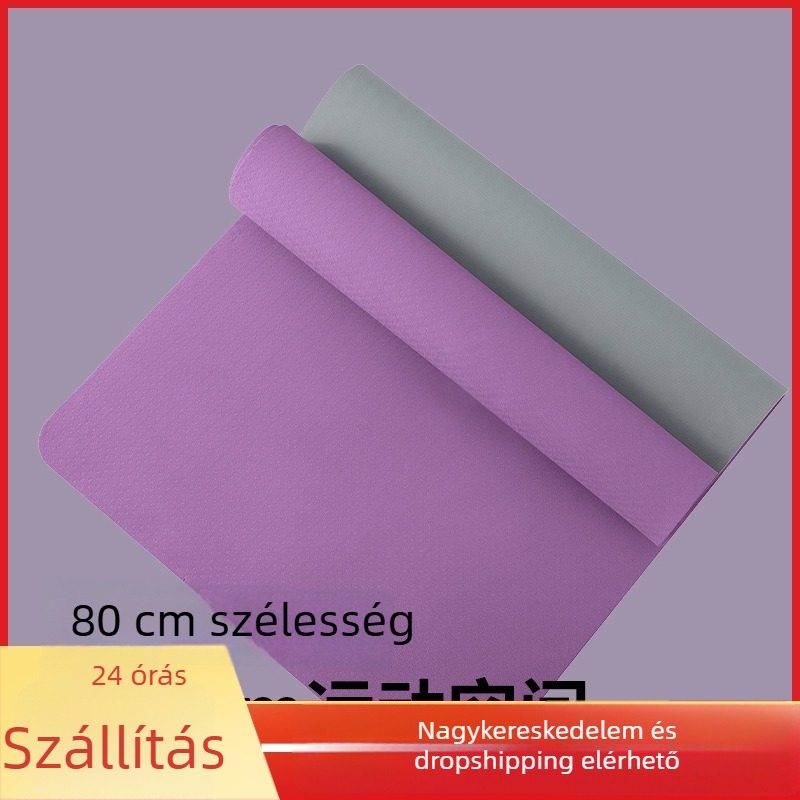 Jógaszőnyeg 183 × 61 × 0,6 cm, csúszásmentes, vastagabb és szélesebb, otthoni edzéshez és tánchoz, ütéscsillapítás és hangszigetelés, TPE anyag