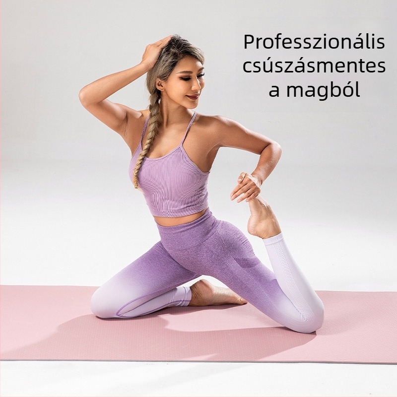 Jógaszőnyeg 183 × 61 × 0,6 cm, csúszásmentes, vastagabb és szélesebb, otthoni edzéshez és tánchoz, ütéscsillapítás és hangszigetelés, TPE anyag